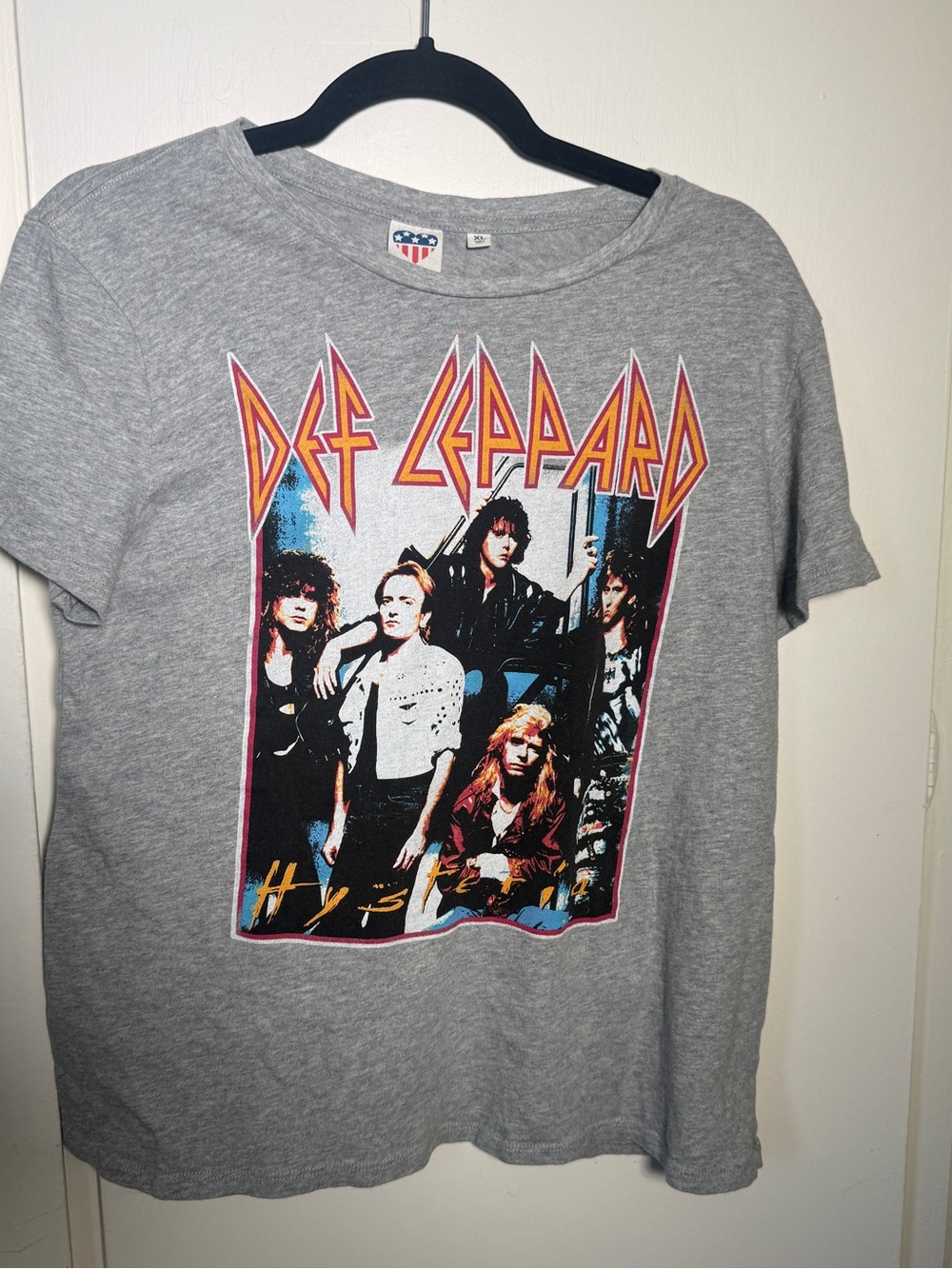 By Junkfood Def Leopard Grey Graphic Band Tee Womens XL Rock Music